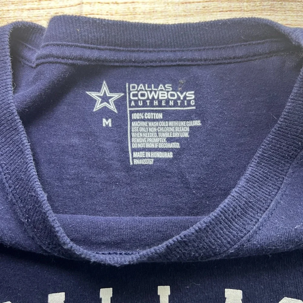 Dallas Cowboys Shirt Adult MED Navy Blue Short Sleeve Classic Fit NFL‎ Football